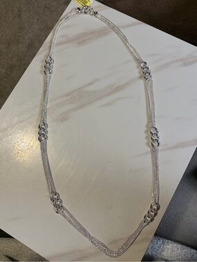 2/$30 Silver Multi-Chain Knot Necklace - Women Jewelry